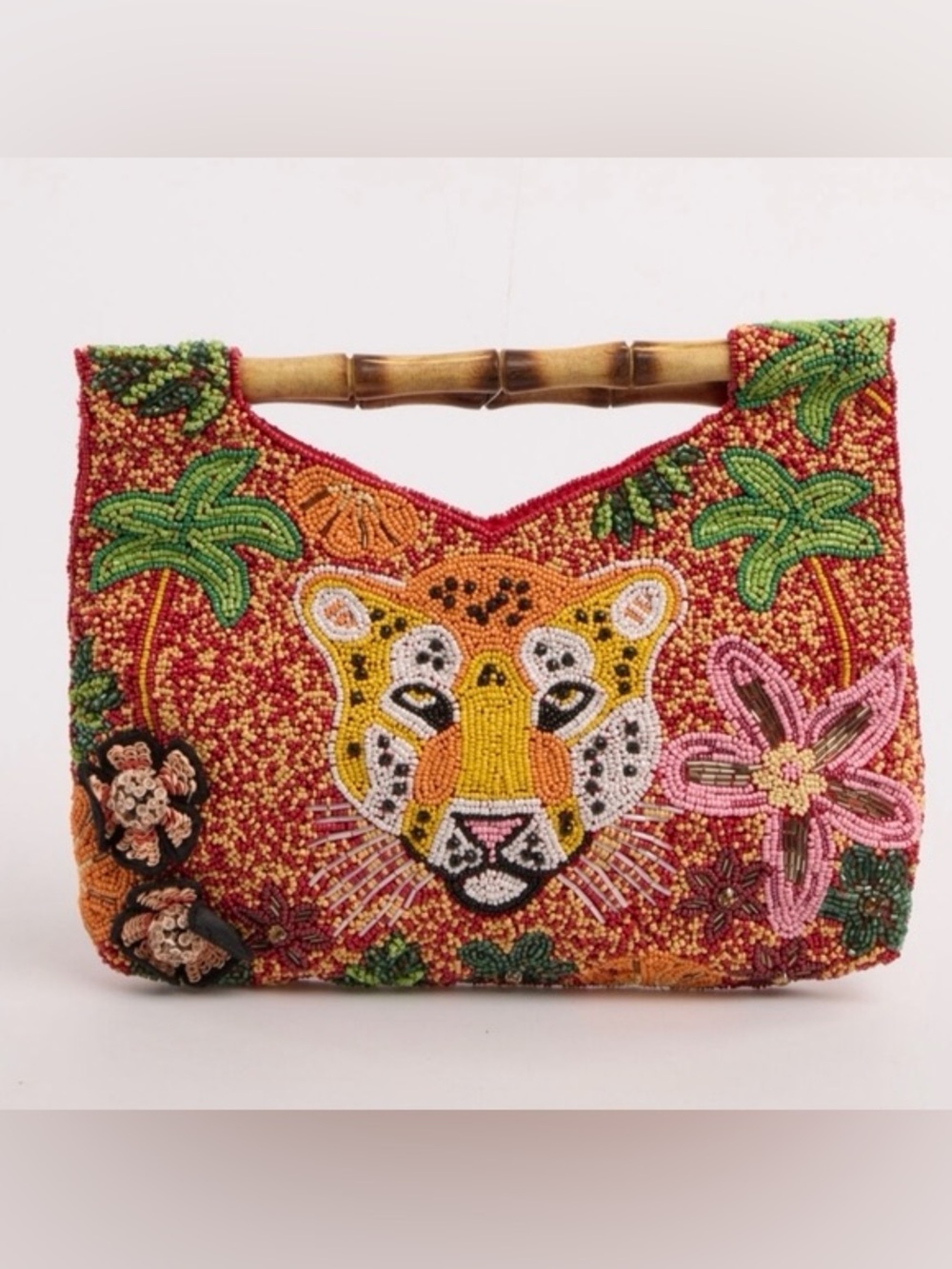 Made in India Beaded Tiger Clutch NWT